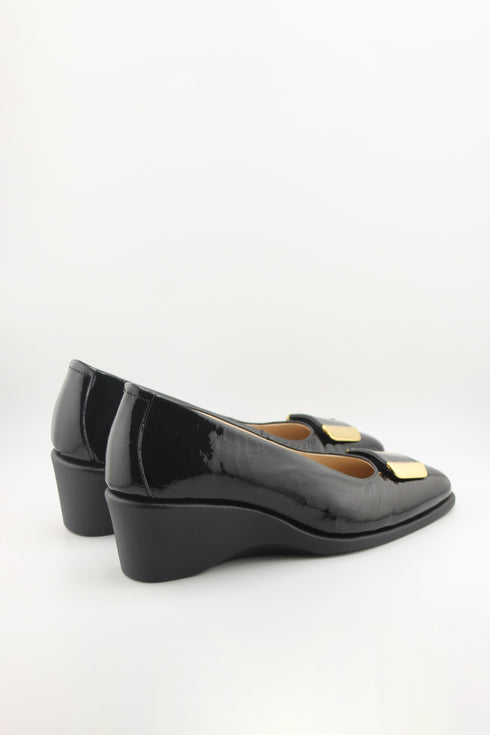 DFC Relax Wedge Heel Patent Leather Loafers